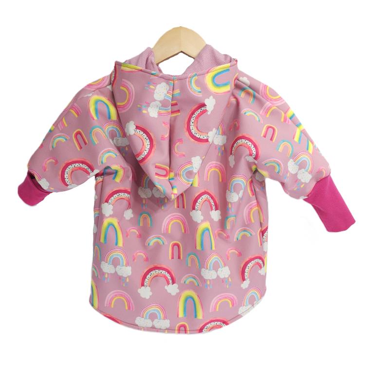 Softshell Jacke Oversize Regenbögen auf rosa